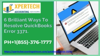 Call  1(855)376-1777, How To Resolve QuickBooks Error 3371?