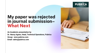 My paper was rejected in journal submission– What Next – Pubrica