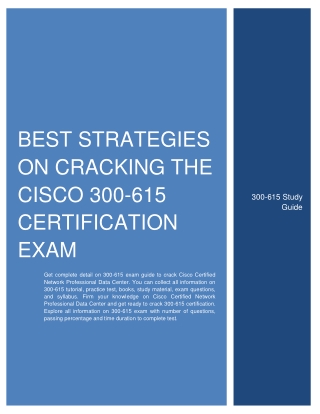 Best Strategies On Cracking the Cisco CCNP Data Center 300-615 Certification Exam