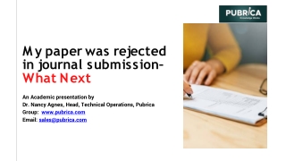 My paper was rejected in journal submission– What Next – Pubrica .