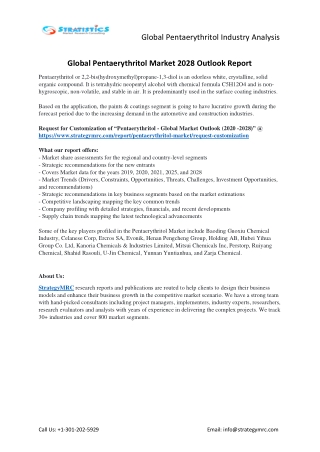 Pentaerythritol Market Forecasts to 2028