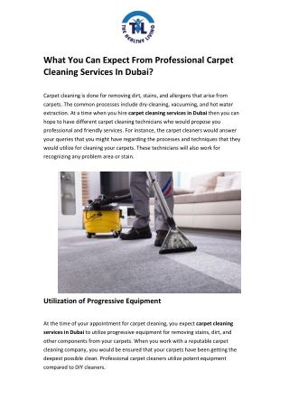 What You Can Expect From Professional Carpet Cleaning Services In Dubai