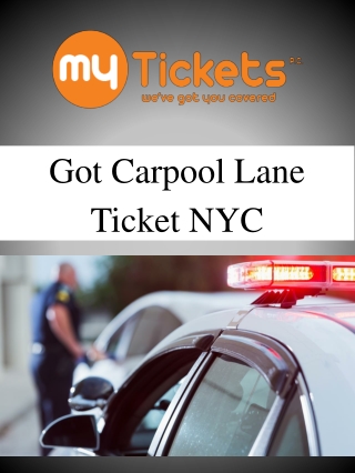 Got Carpool Lane Ticket NYC
