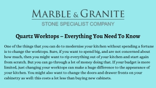 Quartz Worktops – Everything You Need To Know