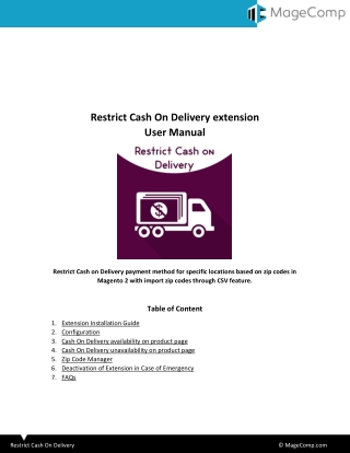 Magento 2 Restrict Cash On Delivery