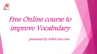 Free online course to improve Vocabulary