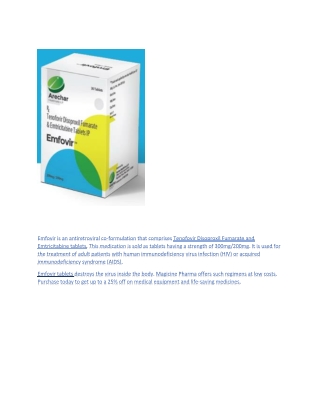 Tenofovir Disoproxil Fumarate and Emtricitabine tablets