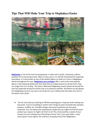 Tips That Will Make Your Trip to Meghalaya Easier