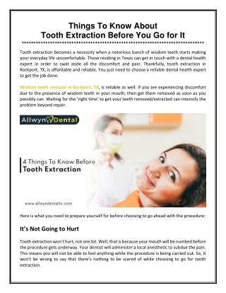 Why Tooth Extraction is Needed?