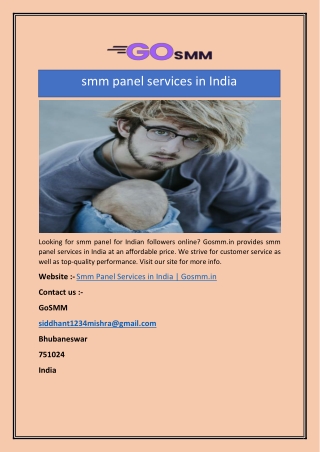 Smm Panel Services in India | Gosmm.in