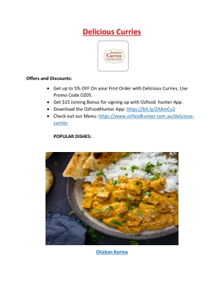 5% off - Delicious Curries Indian food Westmead, NSW