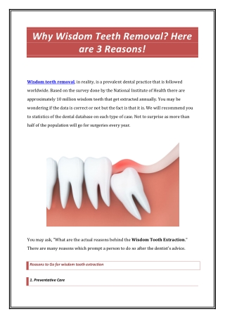 Why Wisdom Teeth Removal Here are 3 Reasons