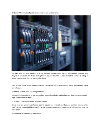 10 Server Maintenance Tips for Efficient Server Maintenance