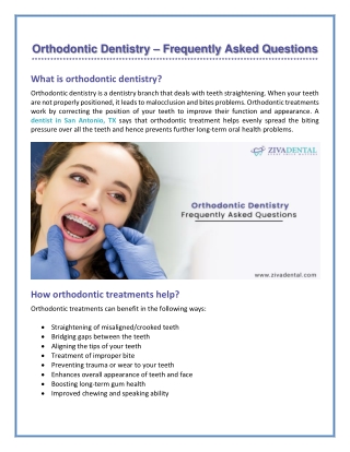 All You Need To Know About Orthodontic Dentistry