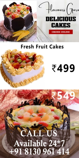Order Now! Delicious Fruit Cakes Online in Delhi NCR from Flavours Guru