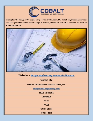 design engineering services in Houston