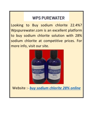 Buy Sodium Chlorite 28% Online  Wpspurewater.com