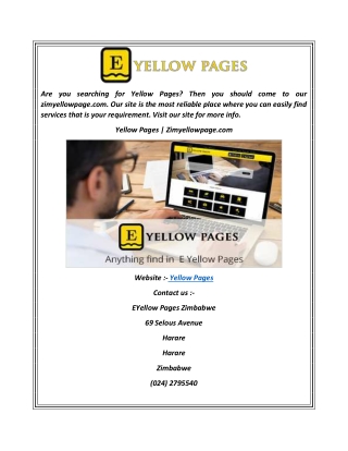 Yellow Pages  Zimyellowpage.com