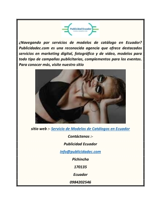 Catalog Model Service In Ecuador  Publicidadec.com