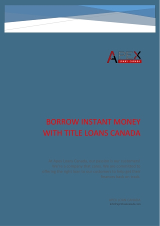 Title loan Canada