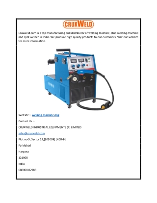 welding machine mig  cruxweld.com