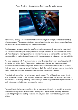 ForexTrading-AnAwesomeTechniqueToMakeMoney