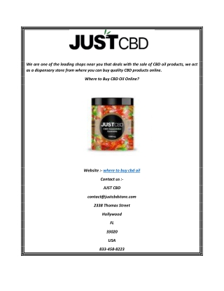 Where to Buy CBD Oil Online