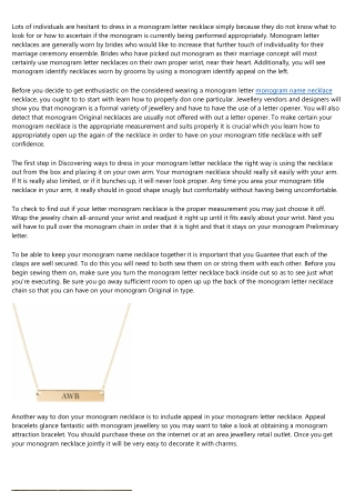 8 Effective monogram name necklace Elevator Pitches