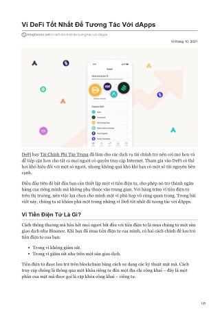 Ví DeFi Tốt Nhất Để Tương Tác Với dApps