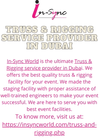 Truss & Rigging service provider in Dubai | In Sync World