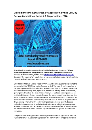 Global Biotechnology Market Research Report 2021-2026