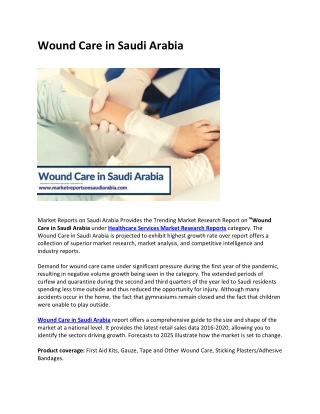 Wound Care in Saudi Arabia