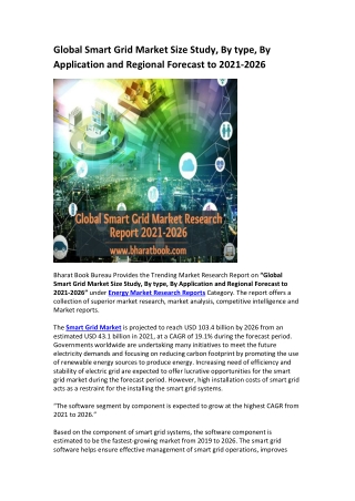 Global Smart Grid Market Research Report 2021-2026