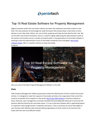 Top 10 Real Estate Software for Property Management-penieltech