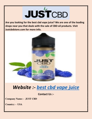 best cbd vape juice
