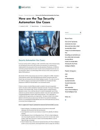 Here are the Top Security Automation Use Cases