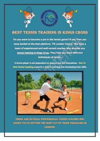 Become a professional tennis player by taking one to one tennis coaching