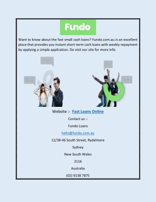 Fast Loans Online | Fundo.com.au