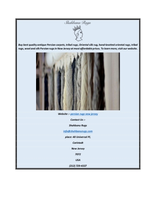 Persian Rugs New Jersey  Shahbanurugs.com