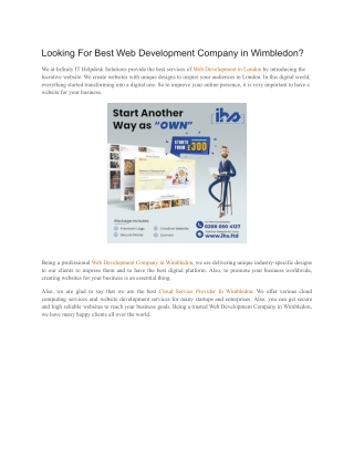Looking For Best Web Development Company in Wimbledon