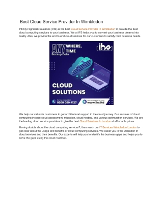 Best Cloud Service Provider In Wimbledon
