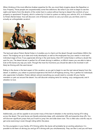 The Top Reasons People Succeed in the Quad bike safari Dubai Industry