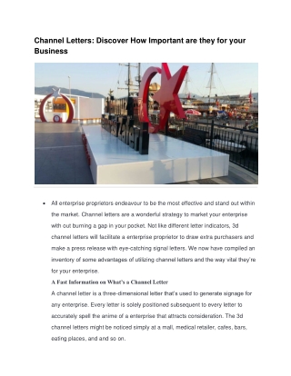 Channel Letters: Discover How Important are they for your Business