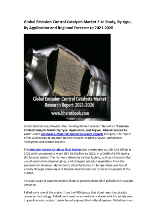 Global Emission Control Catalysts Market Research Report 2021-2026