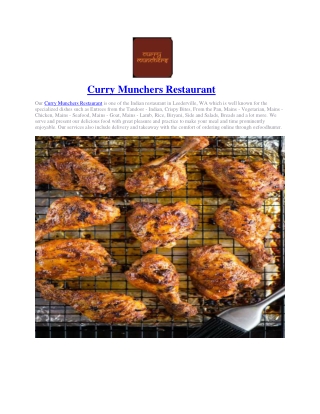 Curry Munchers Restaurant Leederville, WA - 5% off