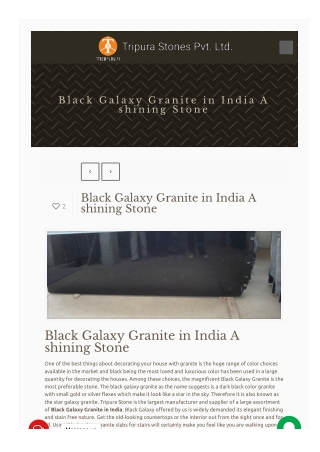 Black Galaxy Granite in India A shining Stone