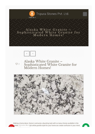 Alaska White Granite – Sophisticated White Granite for Modern Homes!