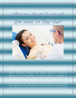 What are Dental Implants? How Much Do They Cost?