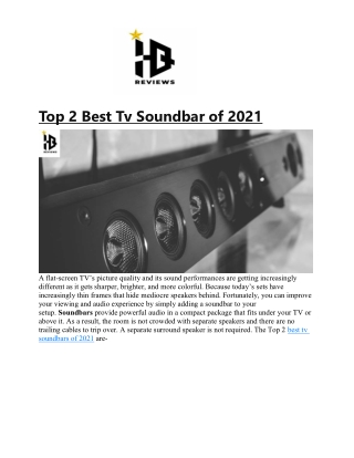Top 2 Best Tv Soundbar of 2021