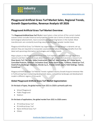 Playground Artificial Grass Turf Market Driving Growth and Opportunity Outlook